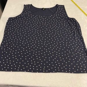 Talbots 2X Plus Size XXLarge navy dot tank